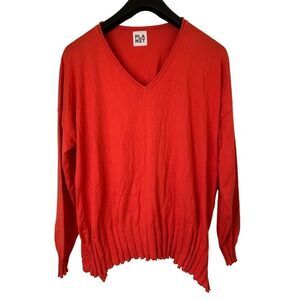 PLANET by Lauren G v neck sweater top pima cotton modal women's one size